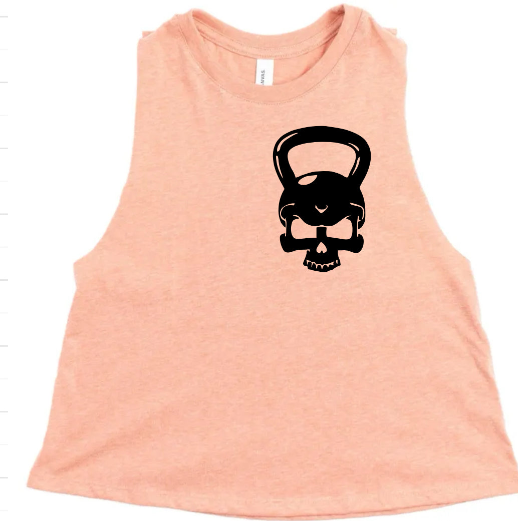 Kettlebell skull cropped tank